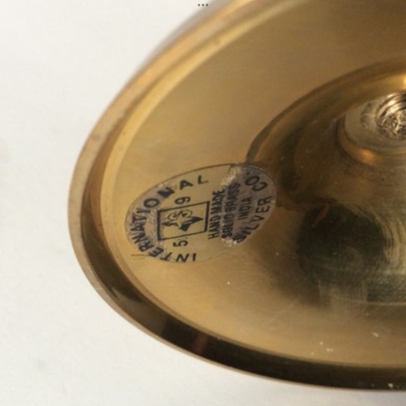 Vintage Brass Candlesticks JOY Candle Holder Set Christmas Holiday Gold Pair - Picture 3 of 3